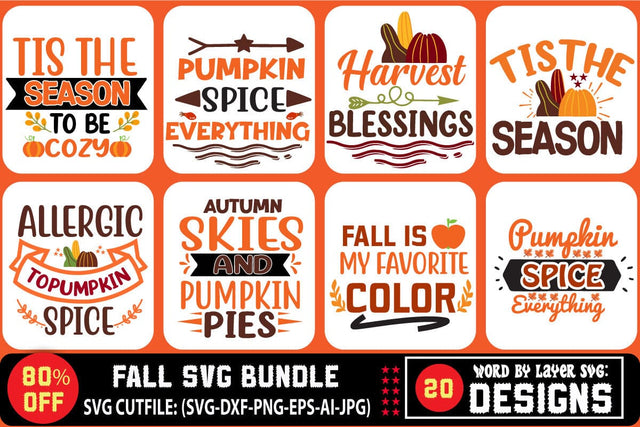 Fall Svg Bundle Thanksgiving Svg Fall sayings svg Autumn Quotes SVG Blessedprint 