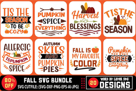 Fall Svg Bundle Thanksgiving Svg Fall sayings svg Autumn Quotes SVG Blessedprint 