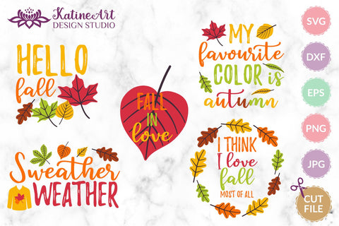 Fall Svg Bundle Thanksgiving Svg Fall sayings svg Autumn Quotes SVG KatineArt 