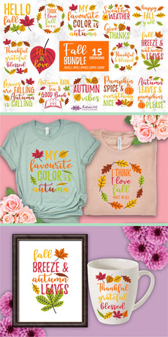 Fall Svg Bundle Thanksgiving Svg Fall sayings svg Autumn Quotes SVG KatineArt 