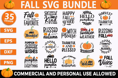 Fall SVG Bundle.Fall Svg Bundle, Fall Quote Svg Eps Dxf Png PDF Cutting Files For Silhouette Cameo Cricut, SVG Designangry 