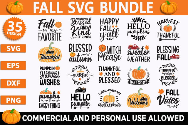 Fall SVG Bundle.Fall Svg Bundle, Fall Quote Svg Eps Dxf Png PDF Cutting Files For Silhouette Cameo Cricut, SVG Designangry 
