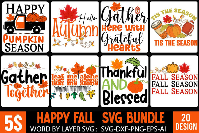 Fall SVG Bundle,Happy Fall SVG Bundle Quotes,Autumn SVG bundle,Autumn Sublimation Bundle, Thanksgivings SVG Bundle, THanksgiving SVG Quotes Bundle, Pumpkin SVG Bundle SVG BlackCatsMedia 