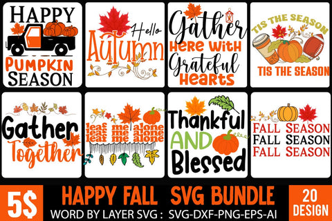 Fall SVG Bundle,Happy Fall SVG Bundle Quotes,Autumn SVG bundle,Autumn Sublimation Bundle, Thanksgivings SVG Bundle, THanksgiving SVG Quotes Bundle, Pumpkin SVG Bundle SVG BlackCatsMedia 