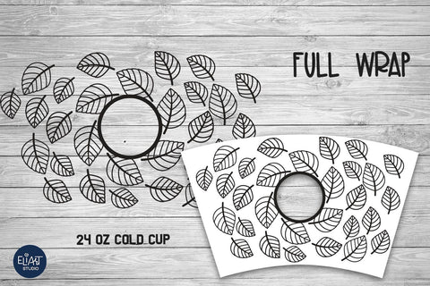 Fall SVG, Cup Wrap SVG, Fall Leaves SVG Full Cup Wrap. SVG Elinorka 