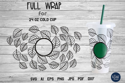 Fall SVG, Cup Wrap SVG, Fall Leaves SVG Full Cup Wrap. SVG Elinorka 