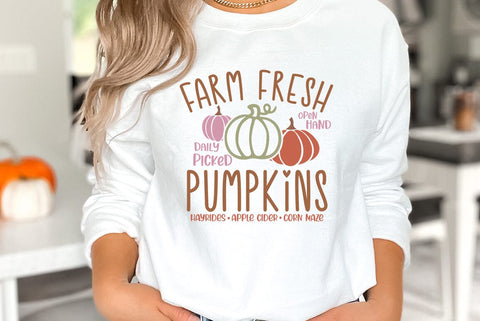 Fall SVG Design, farm fresh open hand daily picked pumpkins SVG FiveStarCrafting 