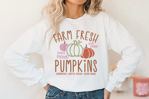 Fall SVG Design, farm fresh open hand daily picked pumpkins SVG FiveStarCrafting 