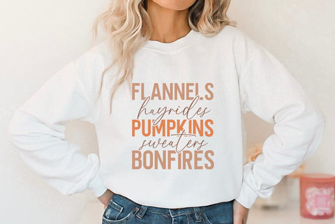 Fall SVG Design, flannels hayrides pumpkins sweaters bonfires SVG FiveStarCrafting 