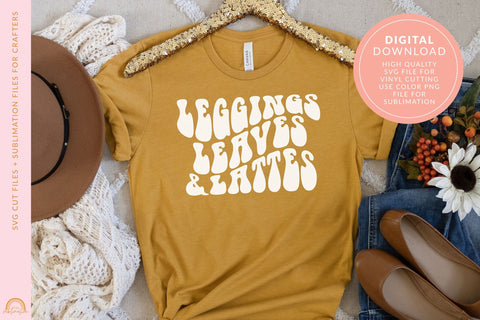 Fall SVG Design Leggings Leaves and Lattes SVG File HM SVG Pixel Sublimation 