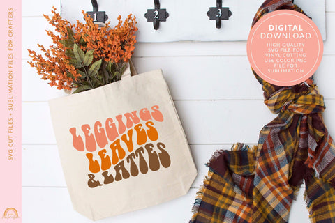 Fall SVG Design Leggings Leaves and Lattes SVG File HM SVG Pixel Sublimation 