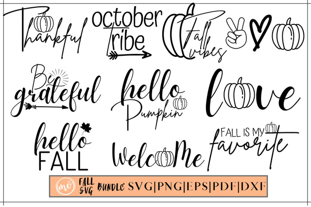 Fall SVG Designs Bundle - 10 SVG MockupSvgVenue 