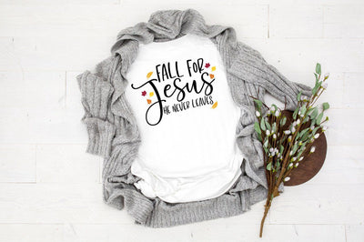 Fall SVG- Fall For Jesus He Never Leave SVG SVG Simply Cutz 