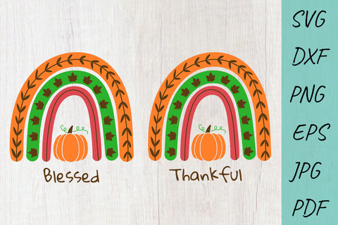 Fall SVG, Fall Rainbow, Thankful Blessed Rainbow SVG Irina Ostapenko 