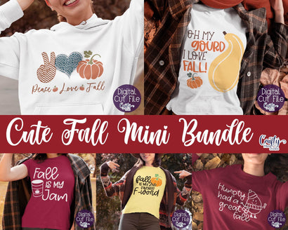 Fall Svg, Fall Shirt Svg Bundle, Cute Autumn Sayings Mini Bundle SVG Crafty Mama Studios 