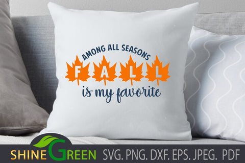 Fall SVG - Favorite Season DXF, PNG, EPS - Autumn SVG Shine Green Art 