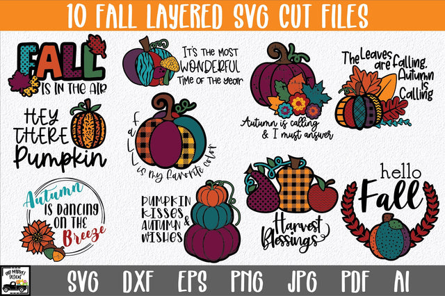 Fall SVG File Bundle with 10 Layered Cut Files SVG Old Market 