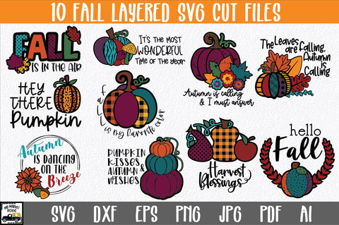 Fall SVG File Bundle with 10 Layered Cut Files SVG Old Market 