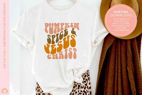 Fall SVG File Pumpkin Spice and Jesus Christ Design HM SVG Pixel Sublimation 