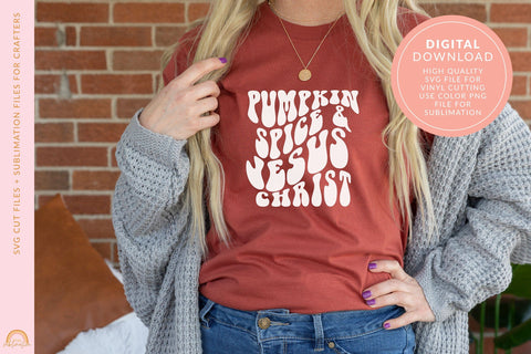 Fall SVG File Pumpkin Spice and Jesus Christ Design HM SVG Pixel Sublimation 