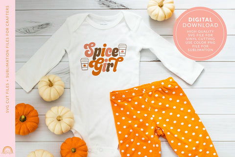 Fall SVG File with Spice Girl and Pumpkin Spice Coffee Design SVG Pixel Sublimation 