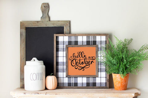 Fall SVG - Hello October SVG SVG Pickled Thistle Creative 