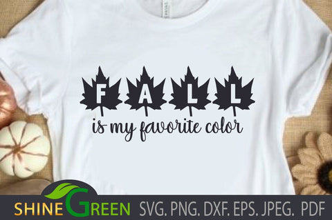 Fall SVG - My Favorite Color - Autumn PNG, DXF SVG Shine Green Art 