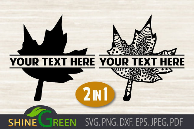 Fall SVG - Oak Mandala Monogram Frames DXF PNG SVG Shine Green Art 