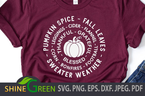 Fall SVG Pumpkin, Thanksgiving Quotes SVG Shine Green Art 