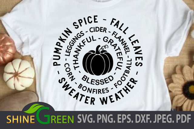 Fall SVG Pumpkin, Thanksgiving Quotes SVG Shine Green Art 