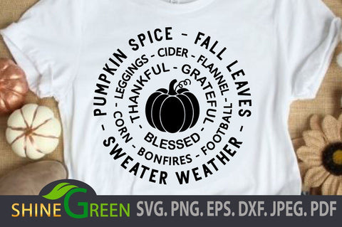 Fall SVG Pumpkin, Thanksgiving Quotes SVG Shine Green Art 
