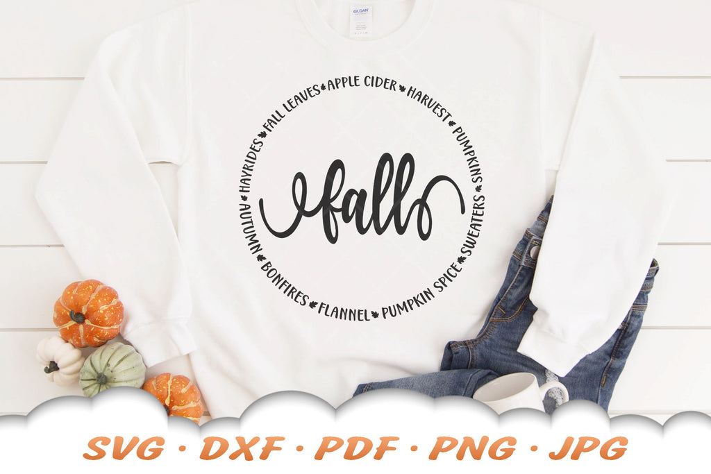 Fall SVG | Round Fall Sign - So Fontsy