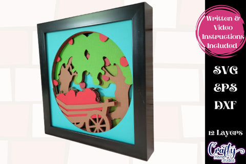 Fall Svg Shadow Box, 3D Layered Apple Orchard Cut File SVG Crafty Mama Studios 