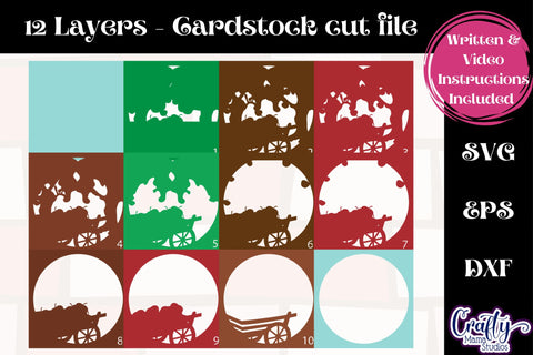 Fall Svg Shadow Box, 3D Layered Apple Orchard Cut File SVG Crafty Mama Studios 