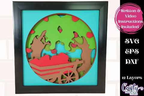 Fall Svg Shadow Box, 3D Layered Apple Orchard Cut File SVG Crafty Mama Studios 