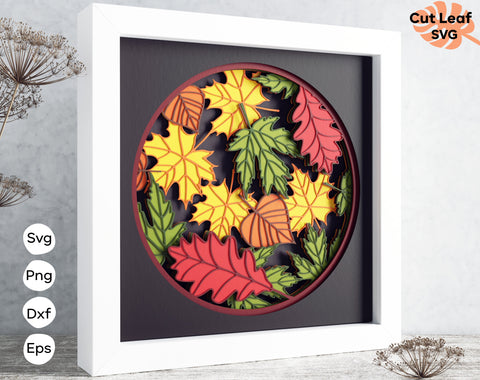 Fall svg, Shadow box svg, Fall leaves svg, autumn svg, laser cut files, cnc files for wood, 3d svg, glowforge file, leaf svg, hello fall 3D Paper CutLeafSvg 