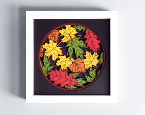Fall svg, Shadow box svg, Fall leaves svg, autumn svg, laser cut files, cnc files for wood, 3d svg, glowforge file, leaf svg, hello fall 3D Paper CutLeafSvg 