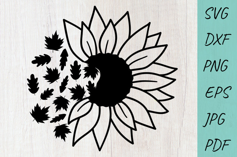 Fall SVG, Sunflowers SVG, Autumn leaves svg SVG Irina Ostapenko 