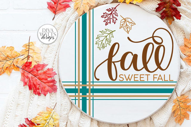 Fall Sweet Fall SVG | Autumn Round Farmhouse Design SVG Diva Watts Designs 