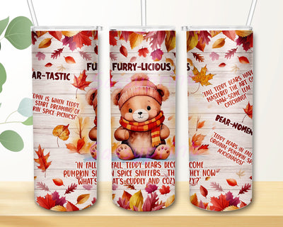 Fall Teddy Tumbler Wrap, Fall Sublimation Design, 20 oz Skinny Tumbler, Country Autumn Tumbler PNG Download File, autumn tumbler Sublimation sassyprint 
