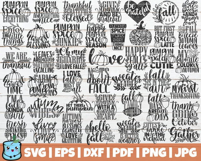 Fall / Thanksgiving Sayings SVG Bundle SVG MintyMarshmallows 