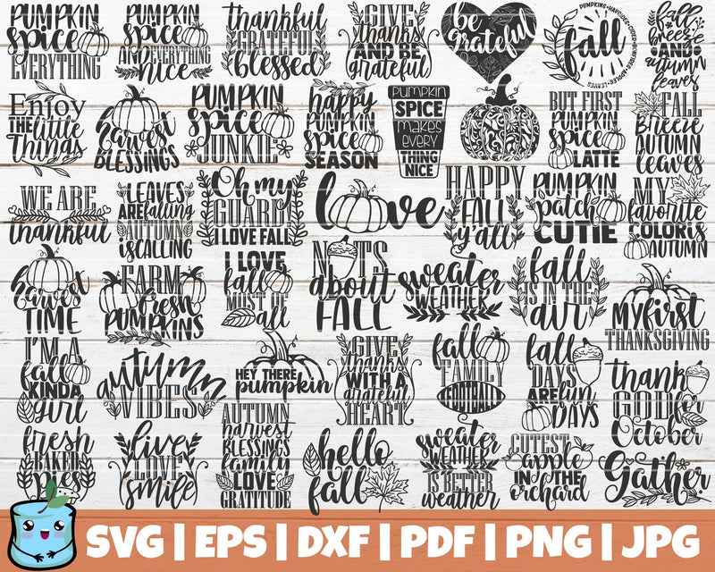 Fall / Thanksgiving Sayings SVG Bundle SVG MintyMarshmallows 