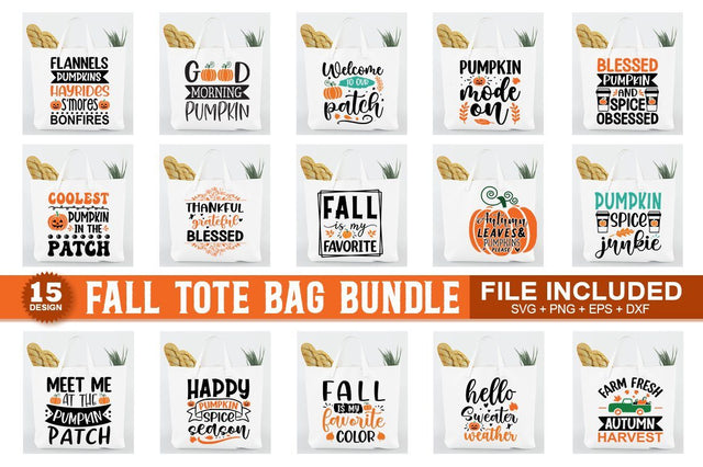 Fall Tote Bag Bundle.Tote Bag, Personalized Bridesmaid Gifts, SVG Designangry 
