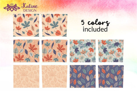 Fall Tumbler, Peach and Blue, Autumn Tumbler, Leaves tumbler, Autumn Vibes, Fall vibes, Floral tumbler, Tumbler Bundle for 20 oz Skinny Sublimation Wrap Design. Straight and Tapered PNG file Sublimation KatineDesign 