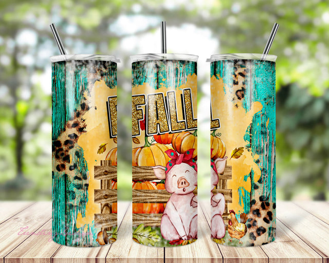 Fall Tumbler Png, 20oz Skinny Tumbler, Pig Tumbler Png, Sublimation Designs, Tumbler Sublimation Designs Sublimation TrendingDesign 
