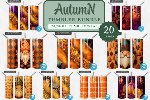 Fall Tumbler Png Bundle Sublimation Regulrcrative 