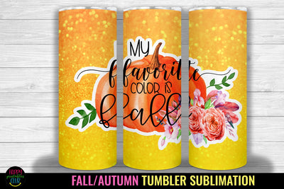 Fall Tumbler Sublimation Design I Autumn Tumbler Wrap PNG Sublimation Happy Printables Club 