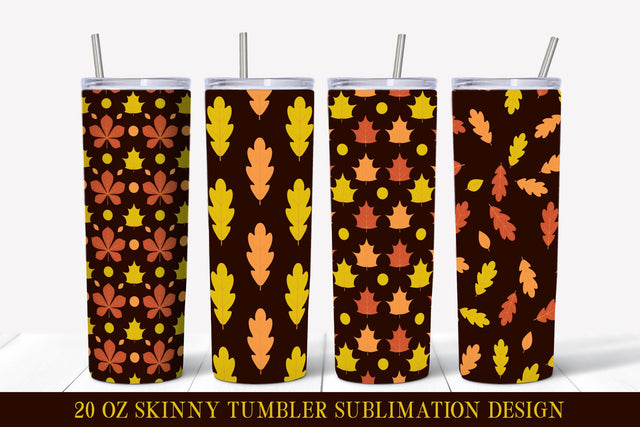 Fall Tumbler Sublimation Wrap. Autumn Leaves Tumbler Designs Sublimation LaBelezoka 