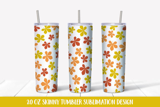Fall Tumbler Sublimation Wrap. Chestnut Leaves Tumbler Wrap Sublimation LaBelezoka 