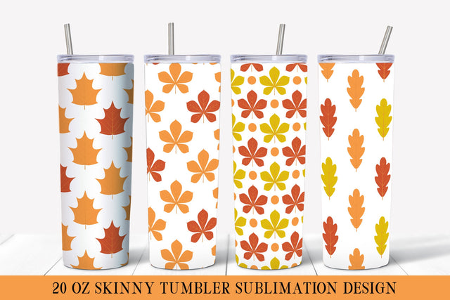 Fall Tumbler Wrap Sublimation. Autumn Leaves Tumbler Designs Sublimation LaBelezoka 